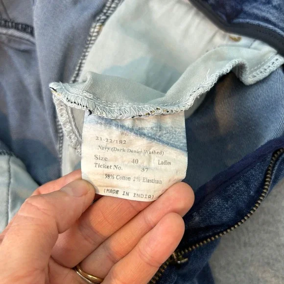 Horze Denim Riding Breeches Blue Jeans Full Seat Grip Equestrian Pants Womens 28 - Picture 9 of 14